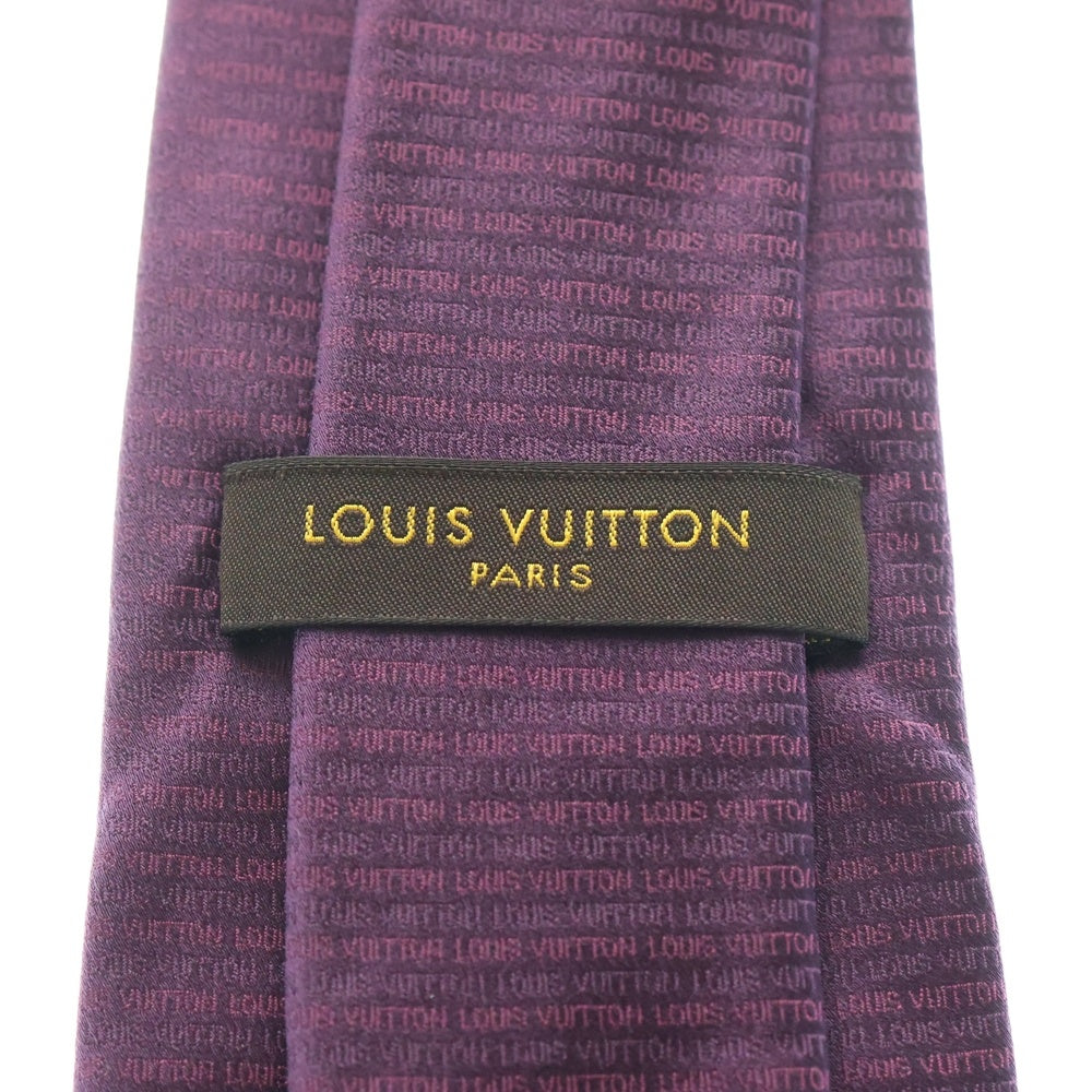 LOUIS VUITTON ダークパープル ネクタイ LOUIS VUITTON(ルイヴィトン) LVロゴ 総柄シルクネクタイ パープル