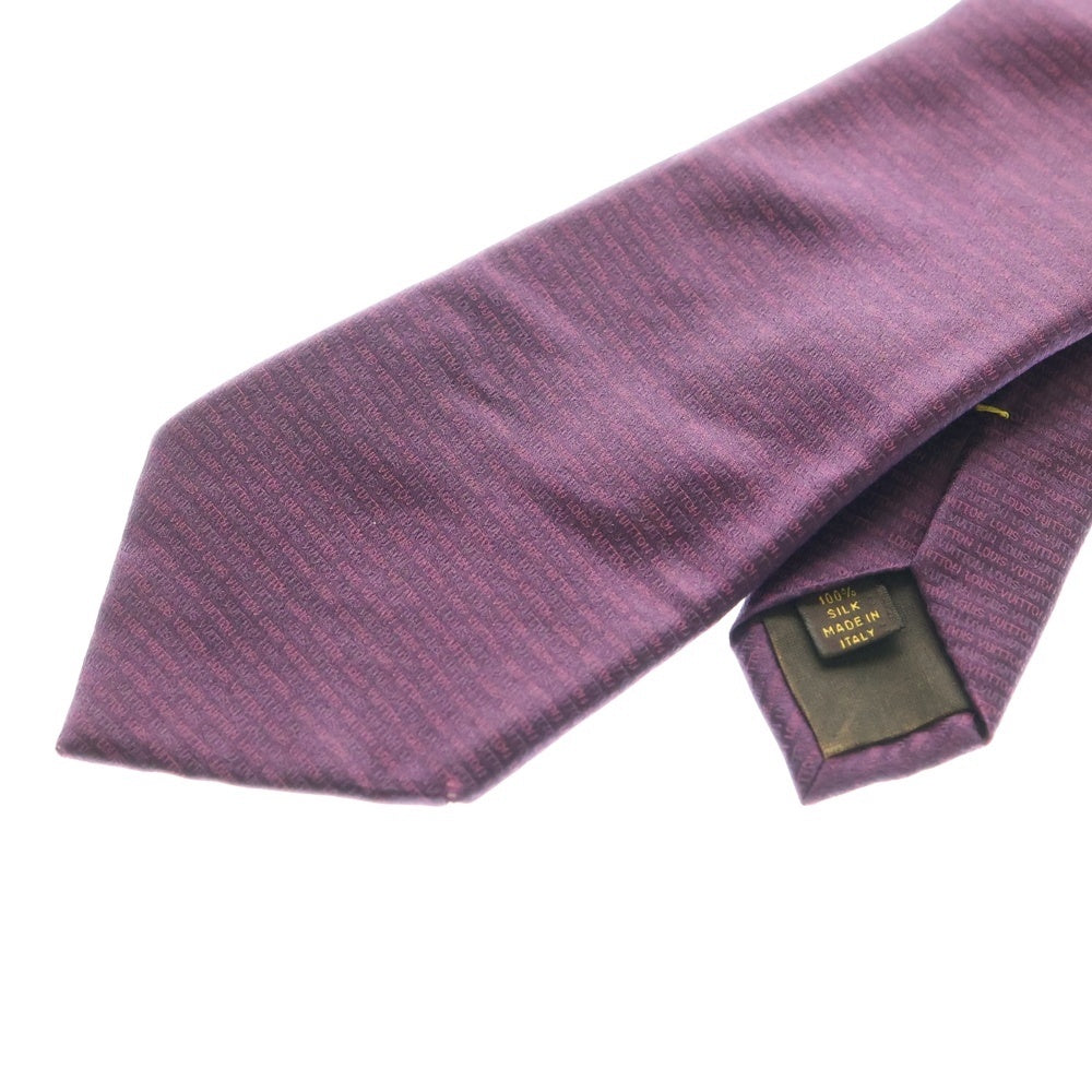 LOUIS VUITTON(ルイヴィトン) LVロゴ 総柄シルクネクタイ パープル