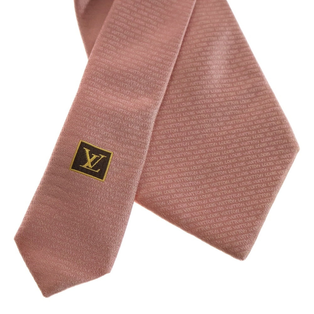 LOUIS VUITTON(ルイヴィトン) LVロゴ総柄シルクネクタイ ピンク