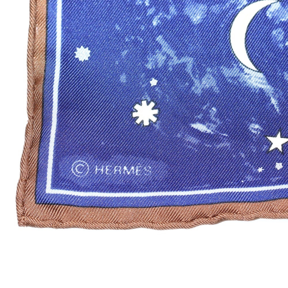 HERMES(エルメス) カレ40 l Annee des Etoiles 星の時代 シルク スカーフ ブルー