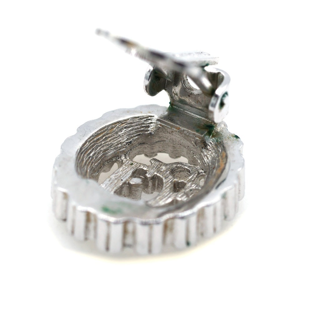 Christian Dior(クリスチャンディオール) ロゴ ラインストーン イヤリング シルバー