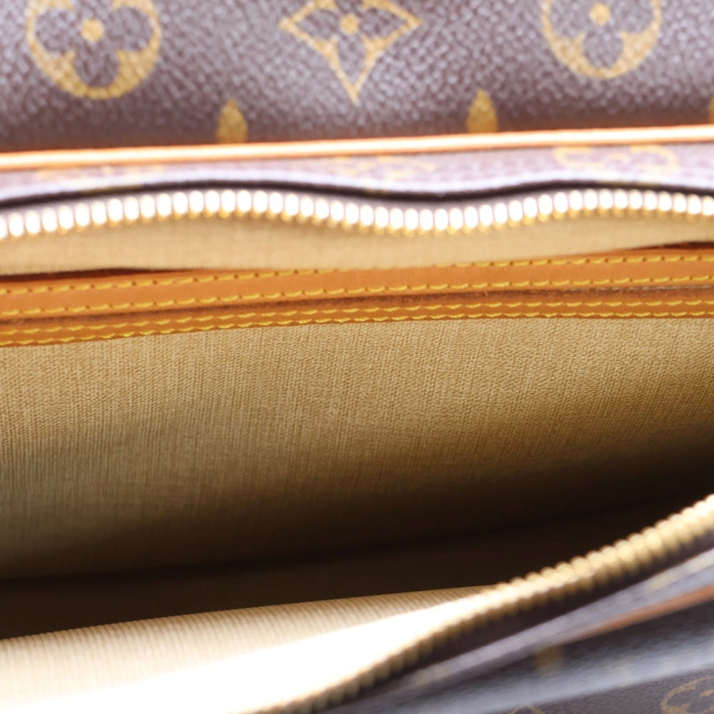 LOUIS VUITTON(ルイヴィトン) モノグラム リポーターPM ショルダーバッグ ブラウン レザー×PVC ゴールド金具 M45254