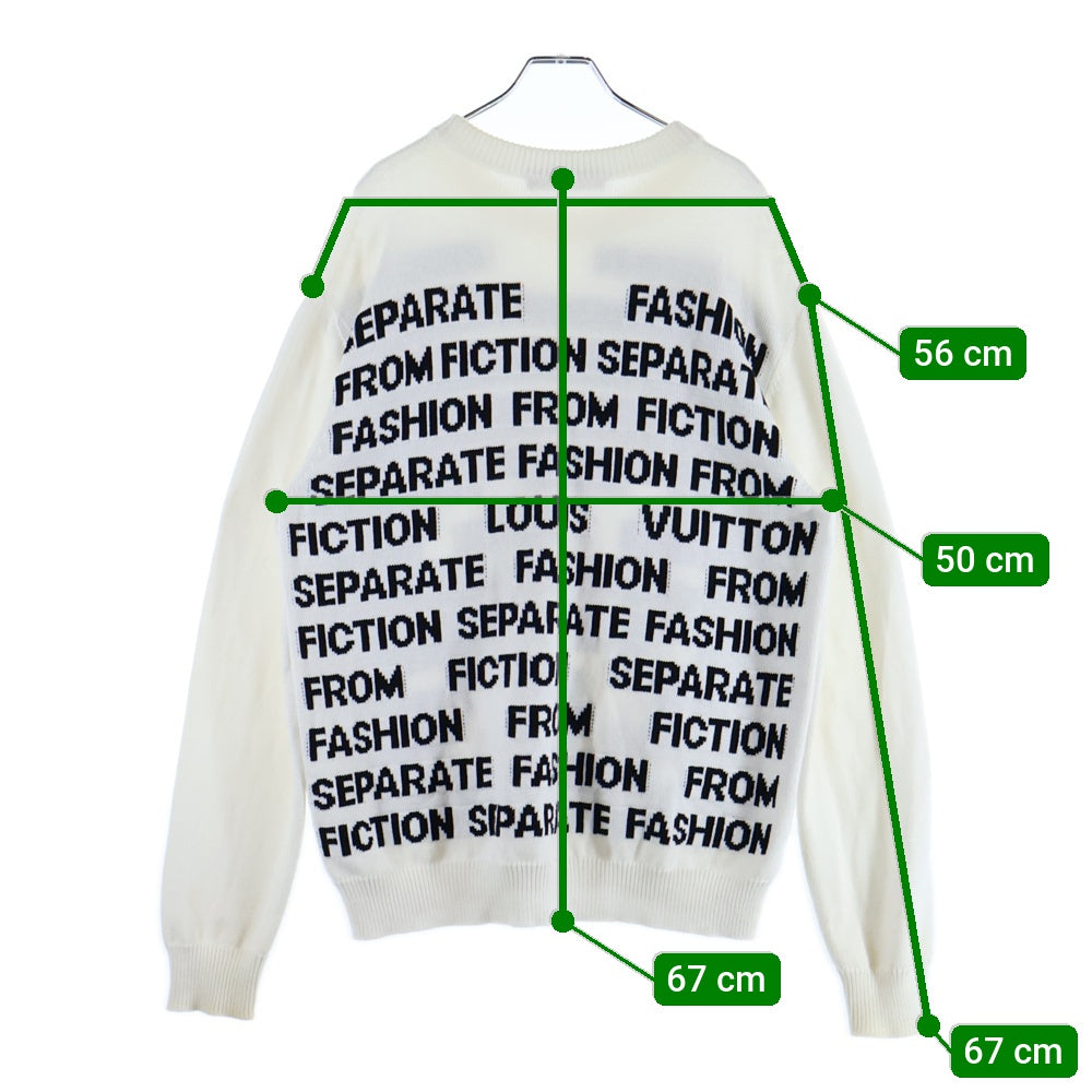 LOUIS VUITTON(ルイヴィトン) 21AW Letters Sweater レター クルーネック長袖セーター ニット ホワイト/ブラック RM212M USO HLN06W
