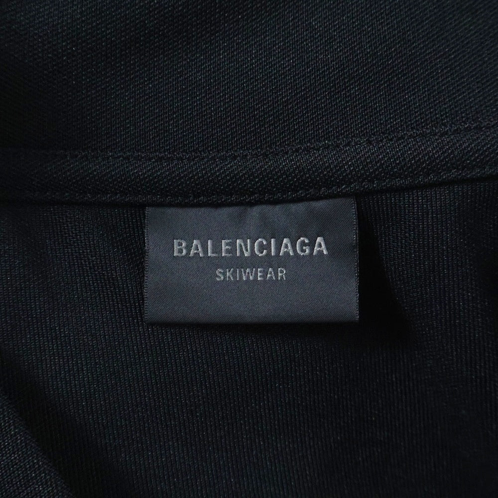 BALENCIAGA(バレンシアガ) 3B Sports Icon Ski リフレクターロゴプリント Vネック ロングスリーブ 長袖Tシャツ カットソー ブラック 779988