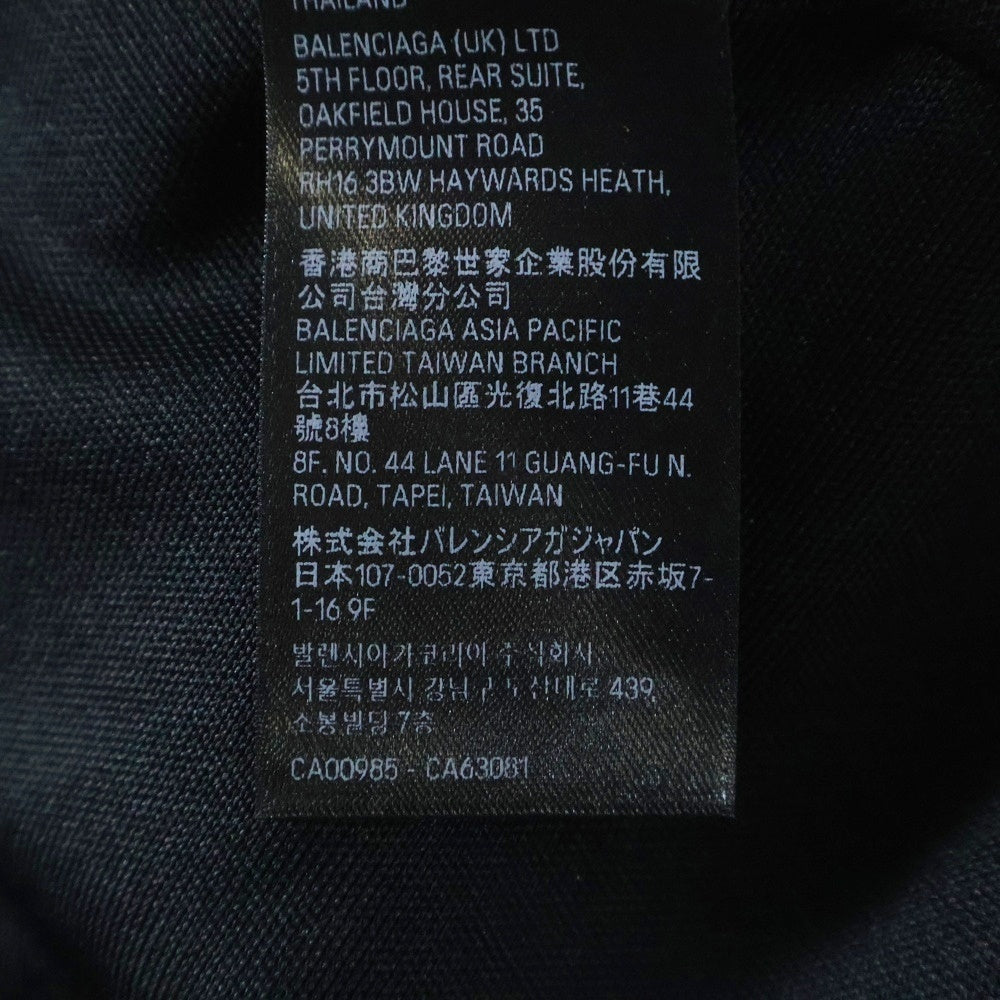 BALENCIAGA(バレンシアガ) 3B Sports Icon Ski リフレクターロゴプリント Vネック ロングスリーブ 長袖Tシャツ カットソー ブラック 779988