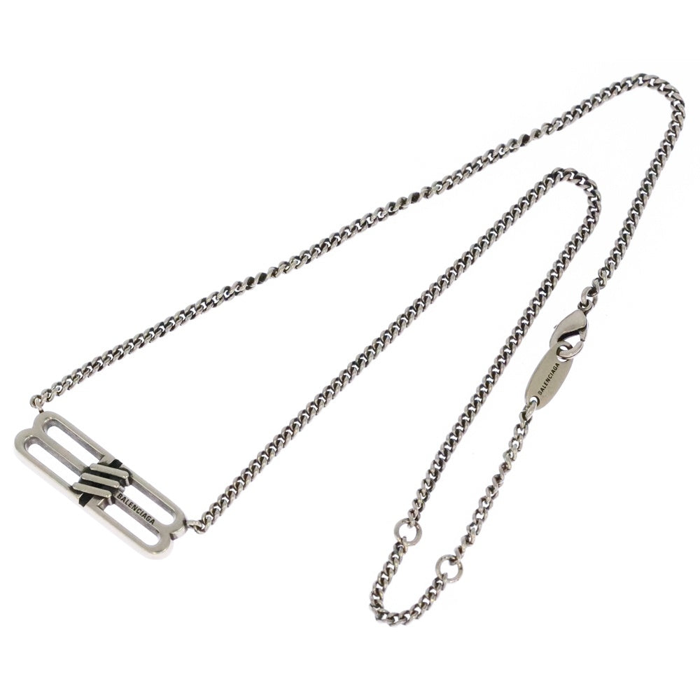 BALENCIAGA(バレンシアガ) BBアイコントップチェーンネックレス ペンダント シルバー 13.3g 696223