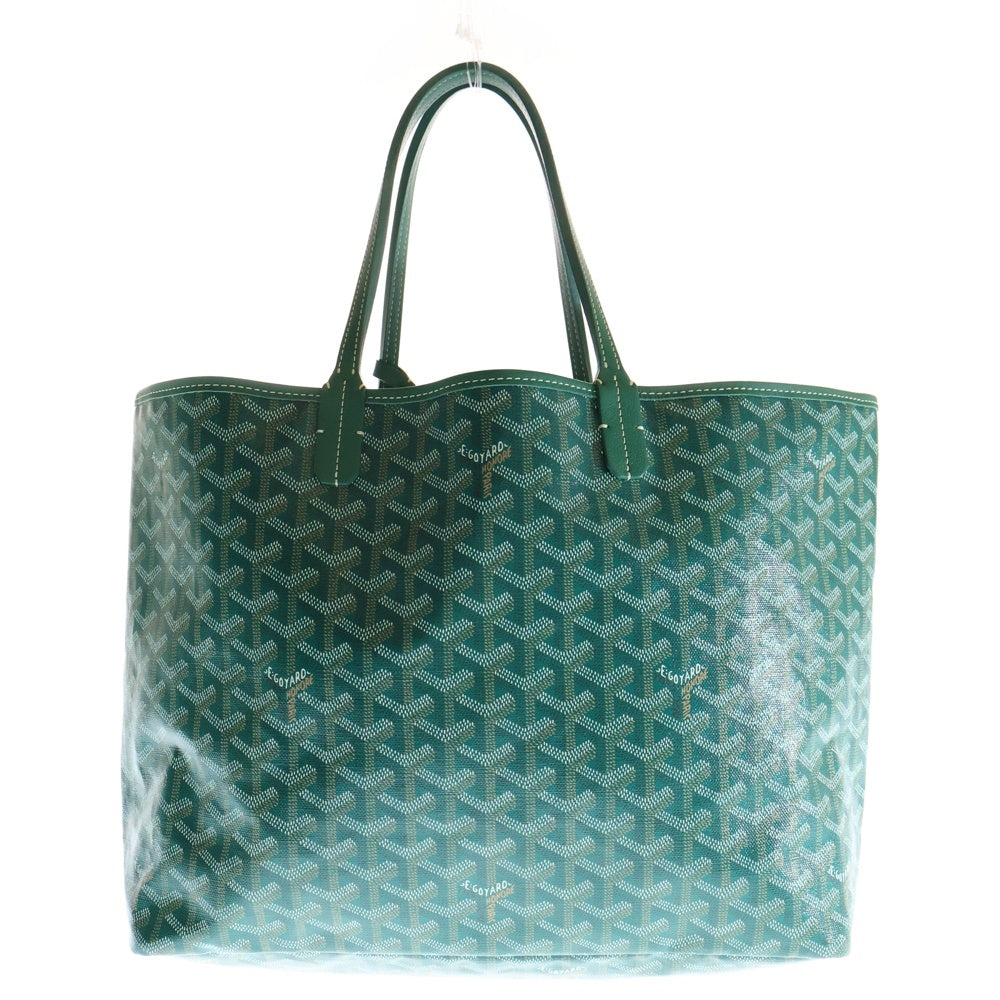 GOYARD(ゴヤール) サンルイPM PVC コーティングキャンバス ポーチ付 レザー ハンド トートバッグ グリーン