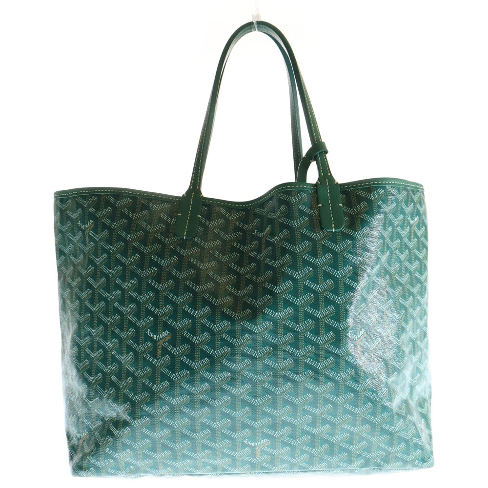 GOYARD(ゴヤール) サンルイPM PVC コーティングキャンバス ポーチ付 レザー ハンド トートバッグ グリーン