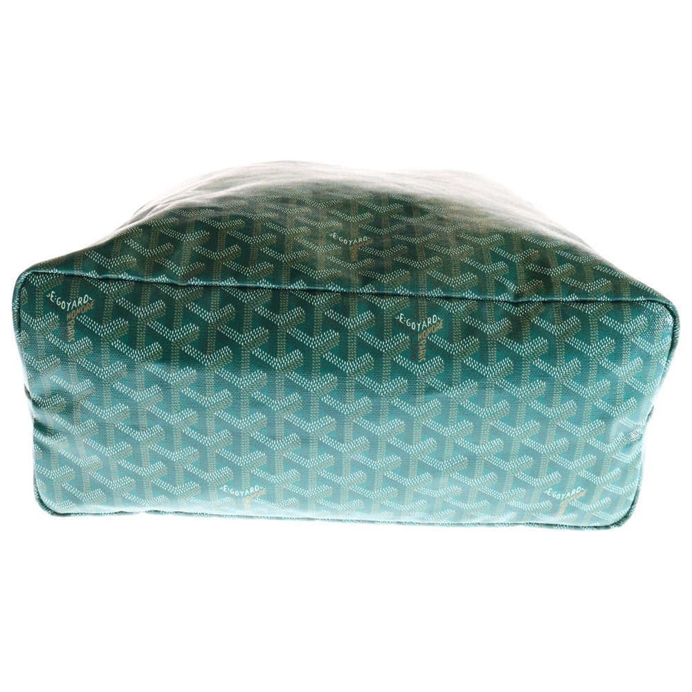 GOYARD(ゴヤール) サンルイPM PVC コーティングキャンバス ポーチ付 レザー ハンド トートバッグ グリーン