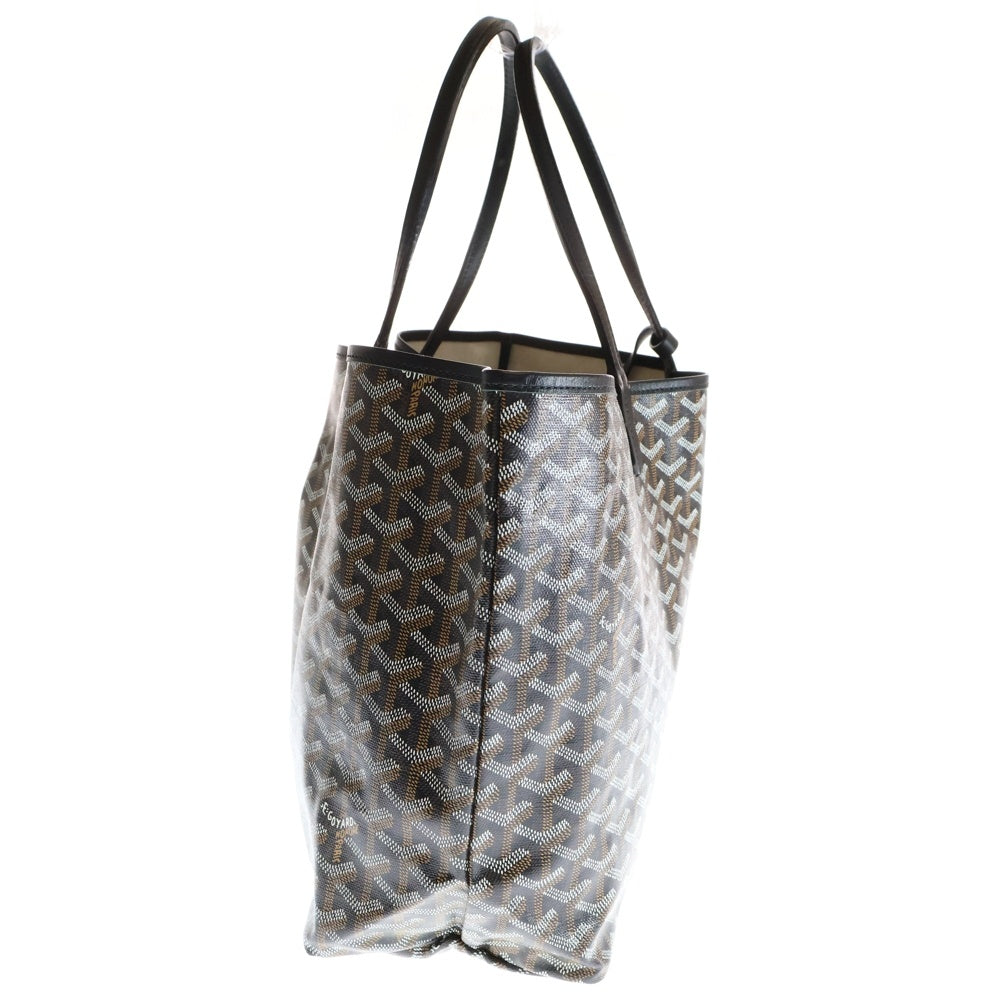 GOYARD(ゴヤール) サンルイPM PVC コーティングキャンバス ポーチ付 レザー ハンド トートバッグ ブラック/ブラウン