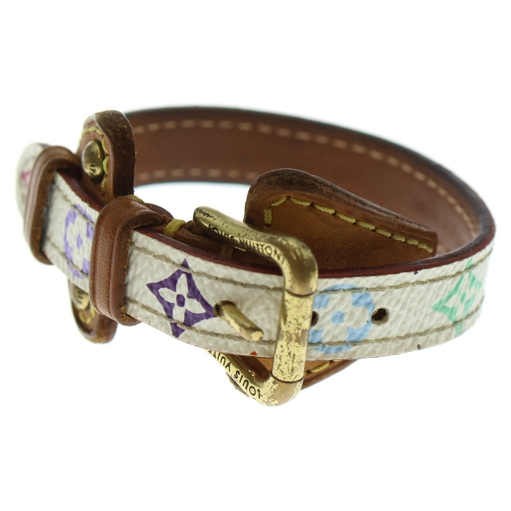 LOUIS VUITTON(ルイヴィトン) モノグラム マルチカラー ブラスレテダ ブレスレット ホワイト×ブラウン レザー×PVC M92485
