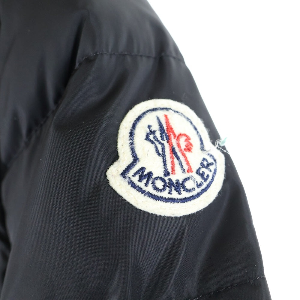 MONCLER(モンクレール) 17AW FLAMMETTE フラメッテ ワッペンロゴ フーデッド ジップアップ ダウン ロング ジャケット コート ブラック レディース C20934993105 54155