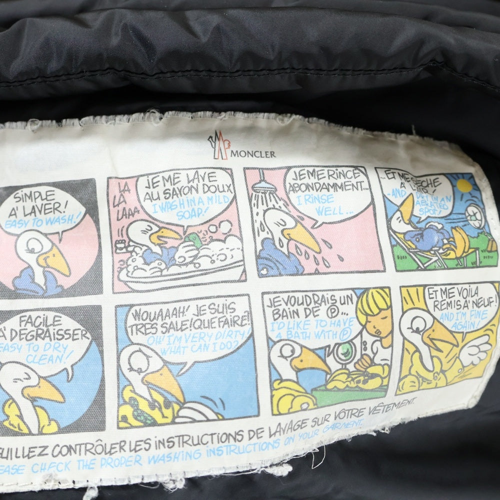 MONCLER(モンクレール) 17AW FLAMMETTE フラメッテ ワッペンロゴ フーデッド ジップアップ ダウン ロング ジャケット コート ブラック レディース C20934993105 54155