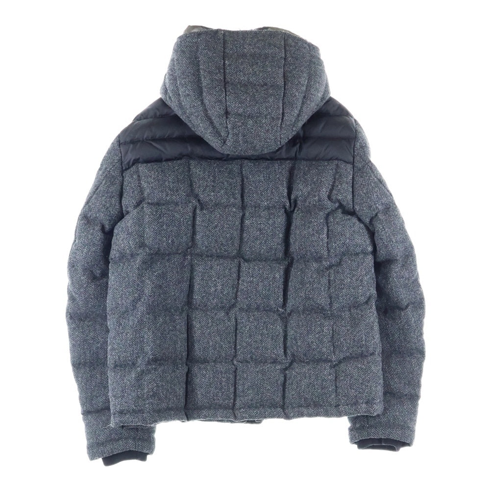 MONCLER(モンクレール) GUYENNE ギエンヌ カモフラ 迷彩柄 切り替え ウール フーデッド ジップアップ ダウンジャケット グレー 320914197885 54687
