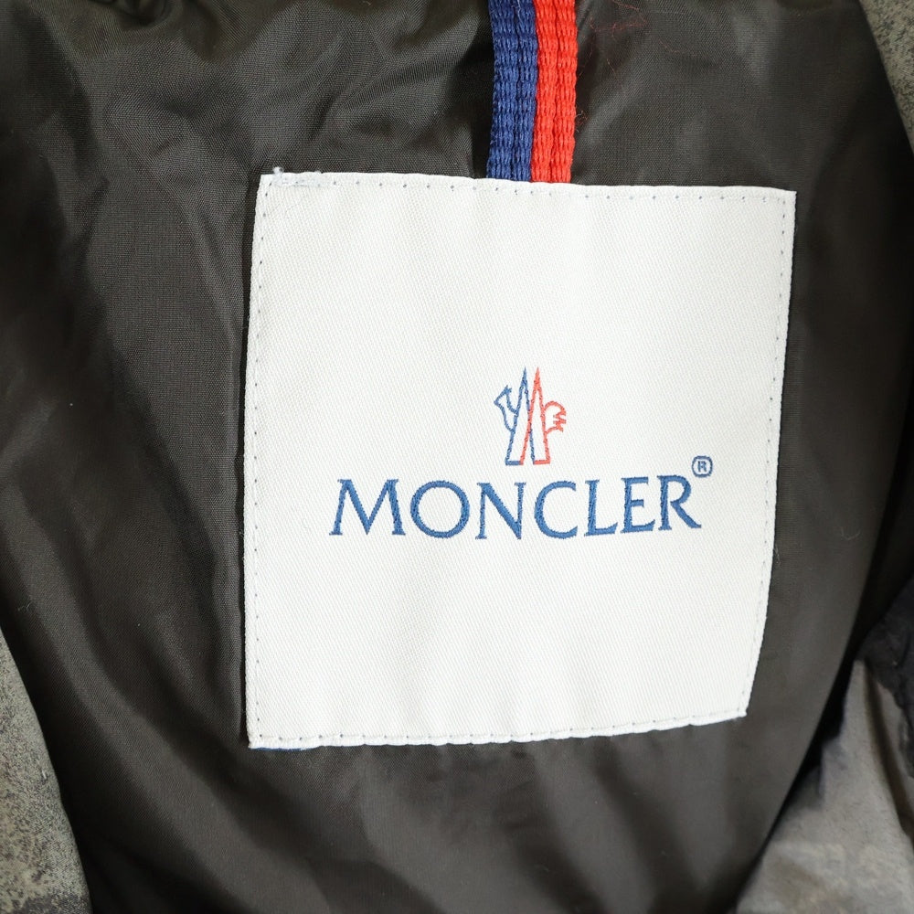 MONCLER(モンクレール) GUYENNE ギエンヌ カモフラ 迷彩柄 切り替え ウール フーデッド ジップアップ ダウンジャケット グレー 320914197885 54687