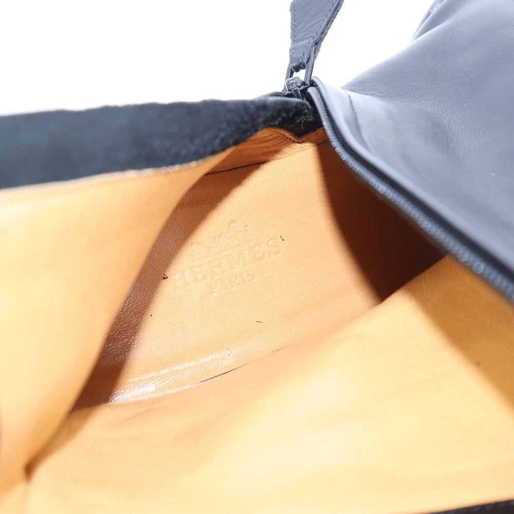HERMES(エルメス) コンスタンス Hロゴプレート サイドジップ ヒール ハイカット シューズ ショートブーツ シルバー金具 ブラック レディース