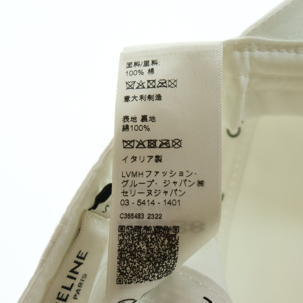 CELINE(セリーヌ) トリオンフ ロゴ刺繍 ベースボールキャップ 帽子 ホワイト S C366483