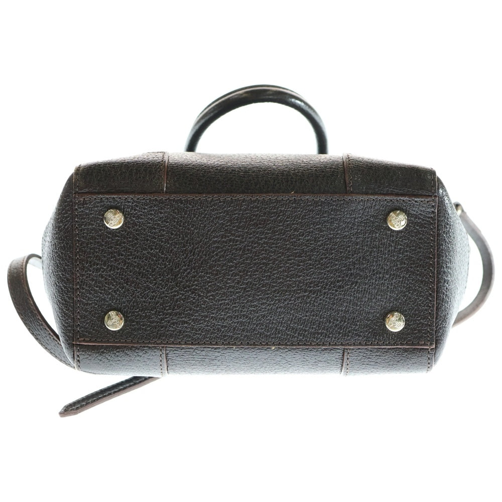 Vivienne Westwood(ヴィヴィアンウエストウッド) オーブ 2WAYバッグ ハンドバッグ ショルダーバッグ ブラウン レザー ゴールド金具