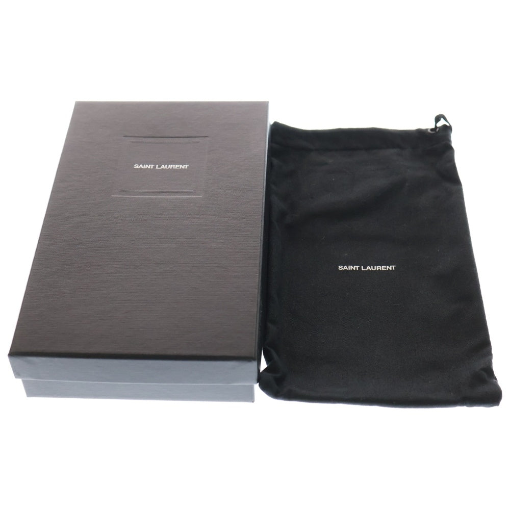 SAINT LAURENT PARIS(サンローランパリ) カサンドラ キルティング ラウンドジップ長財布 ロングウォレット カードケース ブラック レザー ブラック金具