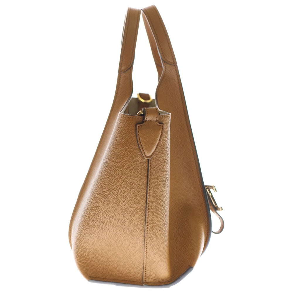 TOD'S(トッズ) Tタイムレス 2WAY ポーチ付レザーハンドバッグ ショルダーバッグ ブラウン レディース