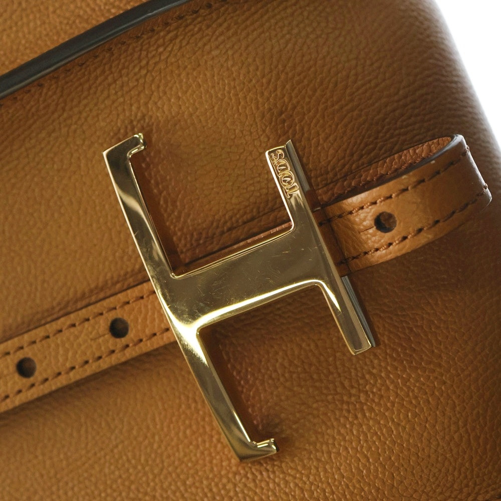 TOD'S(トッズ) Tタイムレス 2WAY ポーチ付レザーハンドバッグ ショルダーバッグ ブラウン レディース