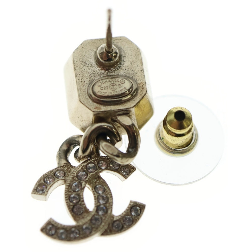 CHANEL(シャネル) ココマーク ラインストーン ピンク ゴールド ピアス AB9351