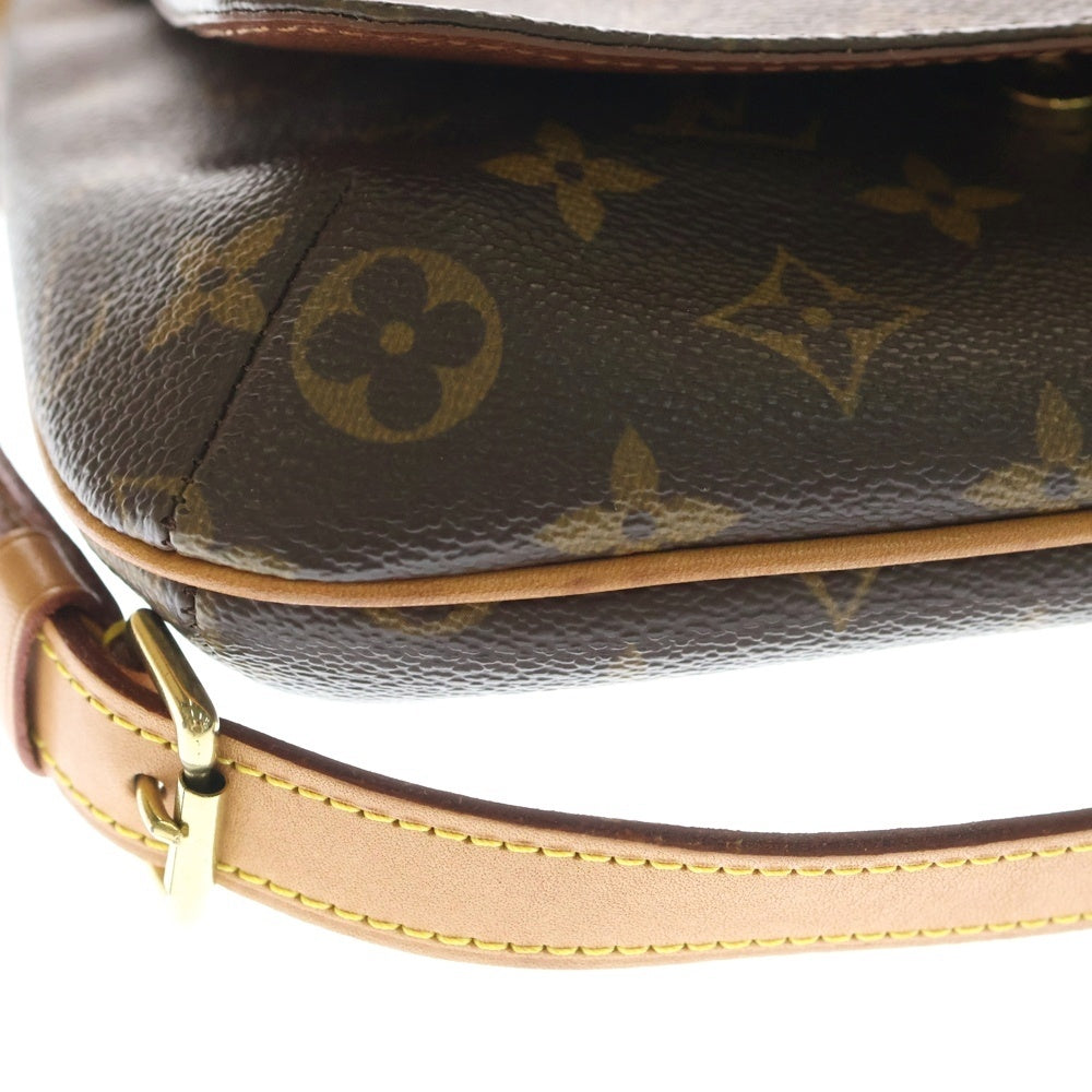 LOUIS VUITTON(ルイヴィトン) モノグラム ミュゼット サルサ ハンドバッグ ミニバッグ ブラウン レザー×PVC M51258 ゴールド金具 レディース