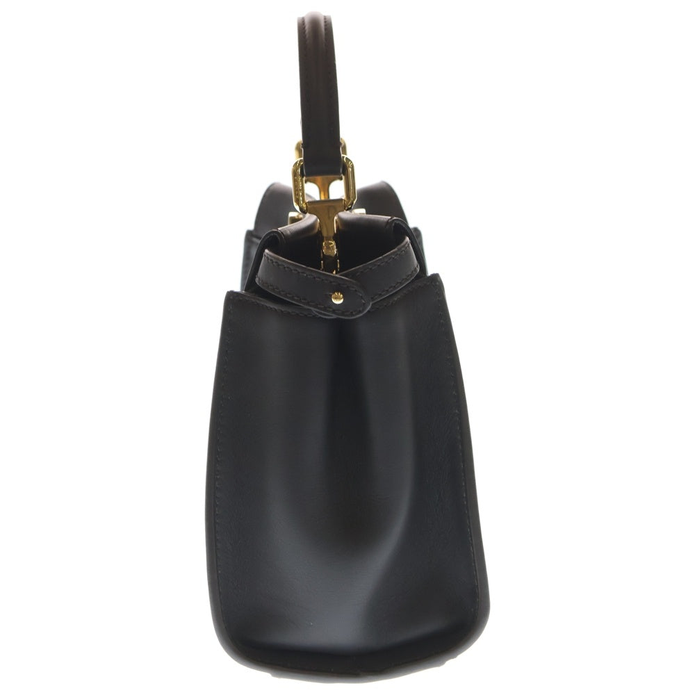 FENDI(フェンディ) ピーカブー ミニ 2Wayハンドバッグ ショルダーバッグ ダークブラウン レザー 8BN244 ゴールド金具 レディース