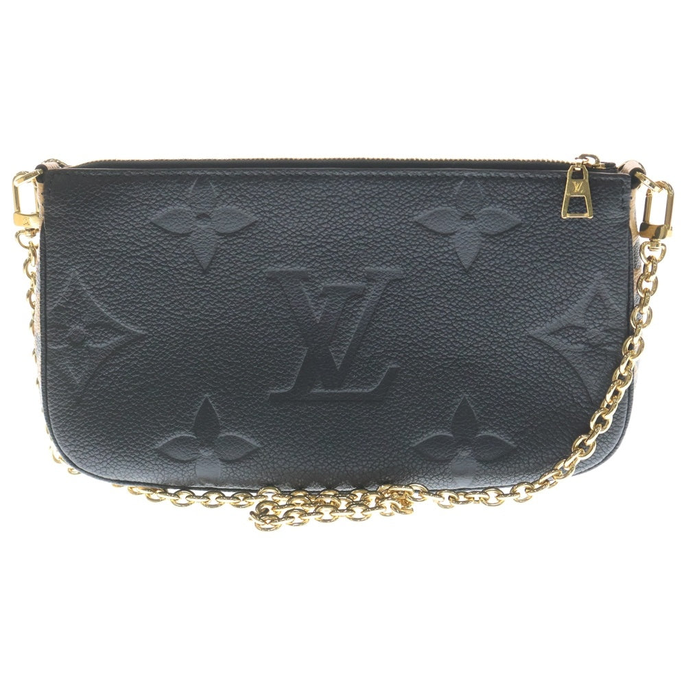 LOUIS VUITTON(ルイヴィトン) アンプラント ミュルティ ポシェットアクセソワール 2WAYバッグ ハンドバッグ ショルダーバッグ チェーンバッグ ブラック×ブラウン レザー M58520 ゴールド金具 レディース