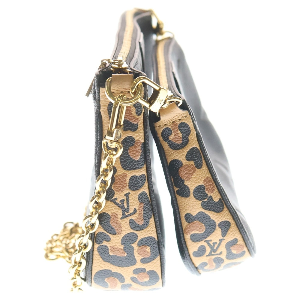 LOUIS VUITTON(ルイヴィトン) アンプラント ミュルティ ポシェットアクセソワール 2WAYバッグ ハンドバッグ ショルダーバッグ チェーンバッグ ブラック×ブラウン レザー M58520 ゴールド金具 レディース