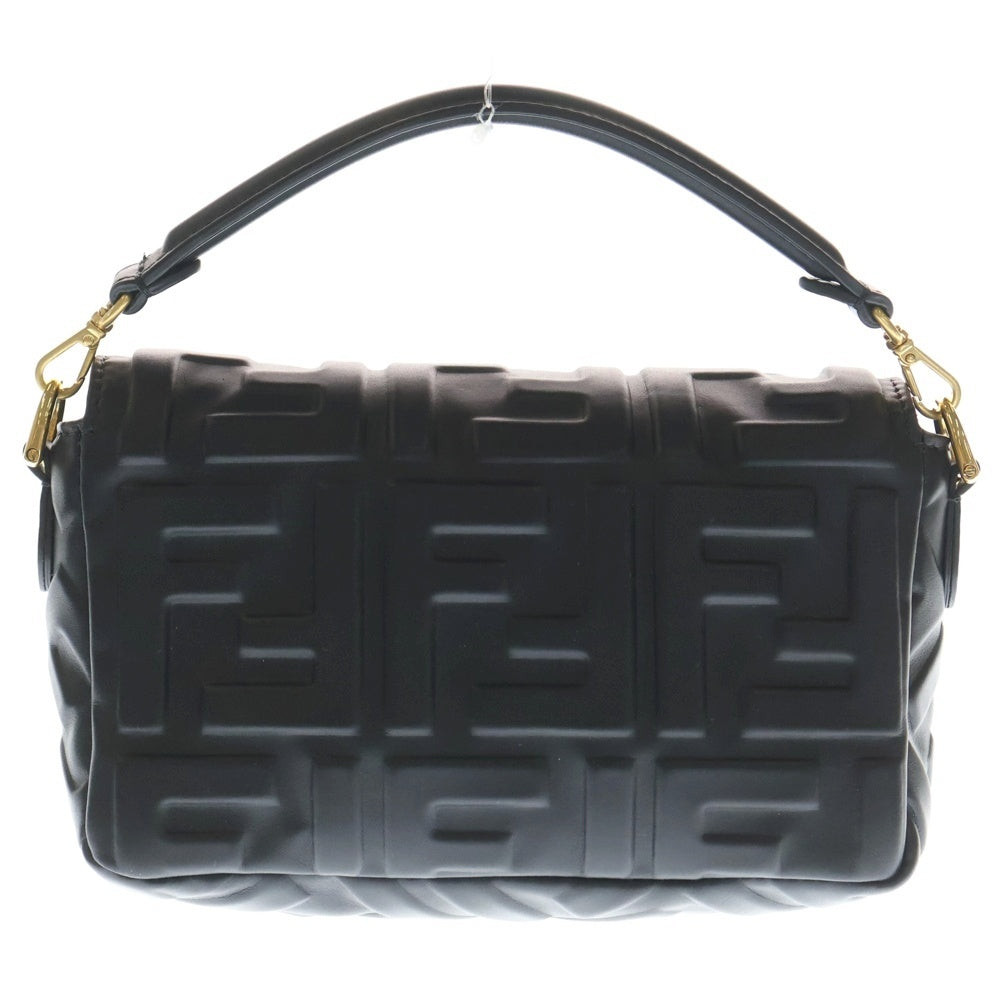 FENDI(フェンディ) ミニバケット スモール チェーンショルダーバッグ ブラック レザー ゴールド金具 8BS017 レディース