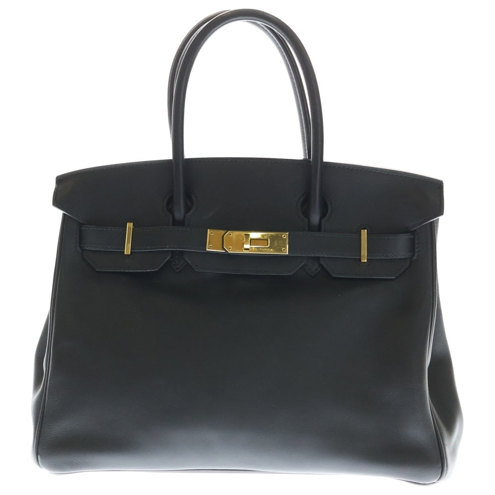 HERMES(エルメス) バーキン30 ノワール スイフト ゴールド金具 ハンドバッグ □L刻印 レディース