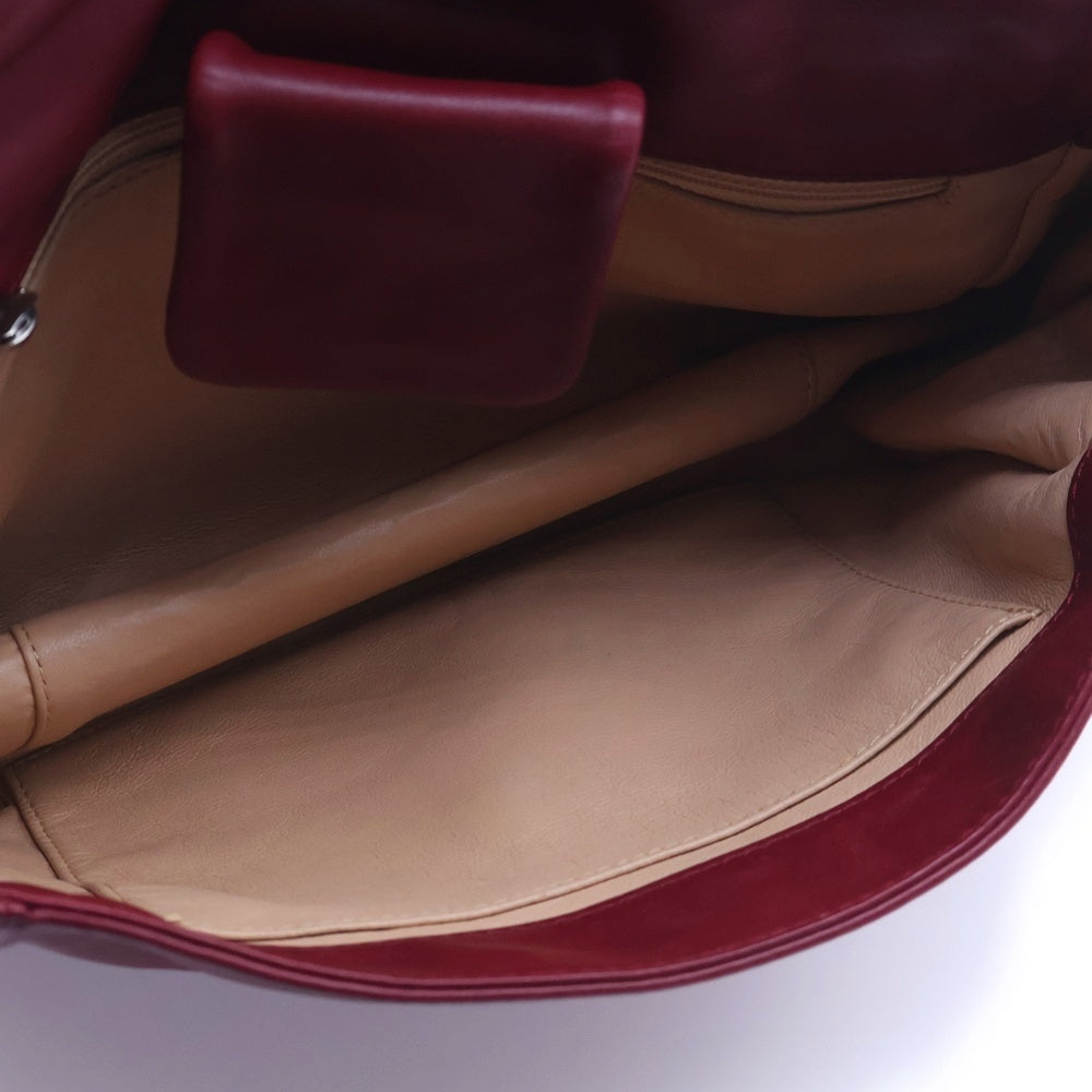 CHANEL(シャネル) ラグジュアリー チェーンショルダーバッグ レッド ラムスキン シルバー金具 レディース