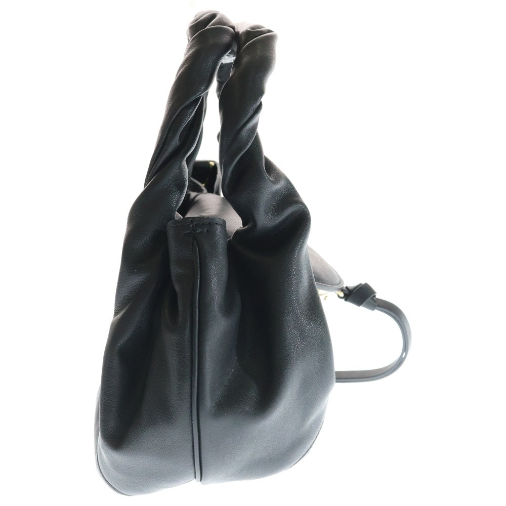 FENDI(フェンディ) FF スパイ スモール 2WAY レザーハンドバッグ ショルダーバッグ ブラック レザー 8BR383 ゴールド金具 レディース