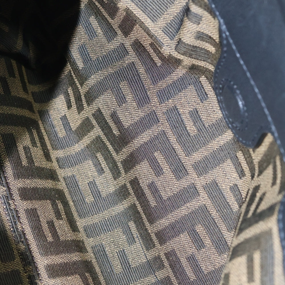 FENDI(フェンディ) FF スパイ スモール 2WAY レザーハンドバッグ ショルダーバッグ ブラック レザー 8BR383 ゴールド金具 レディース