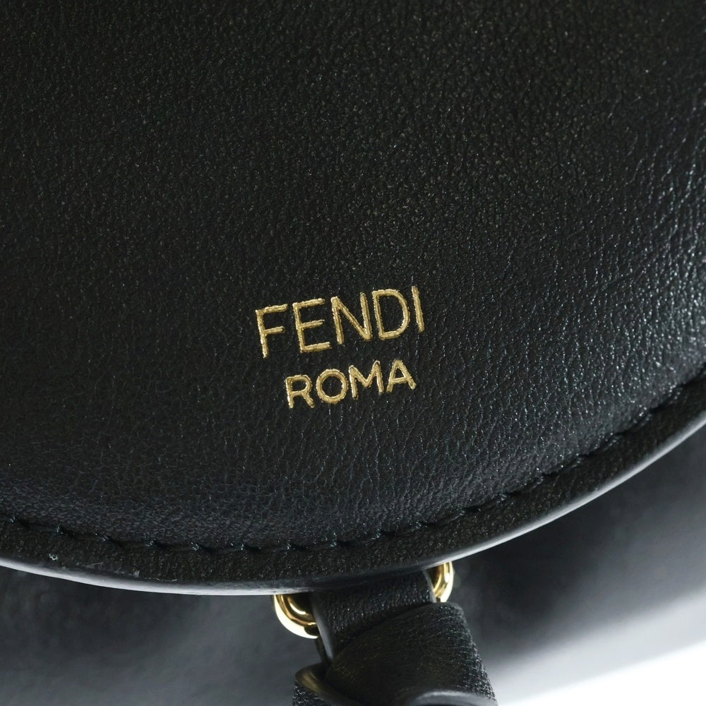FENDI(フェンディ) FF スパイ スモール 2WAY レザーハンドバッグ ショルダーバッグ ブラック レザー 8BR383 ゴールド金具 レディース