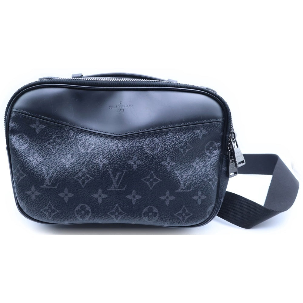 LOUIS VUITTON(ルイヴィトン) モノグラムエクリプス バムバッグ ショルダーバッグ ミニバッグ ブラック レザー×PVC M42906 シルバー金具 レディース