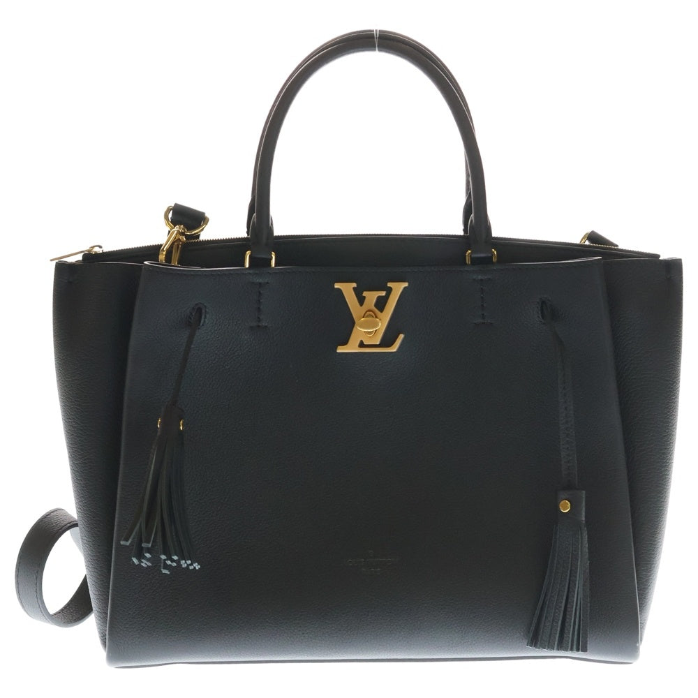 LOUIS VUITTON(ルイヴィトン) ロックミート 2WAYバッグ トートバッグ ハンドバッグ ショルダーバッグ ブラック ノワール レザー M54569 ゴールド金具 レディース