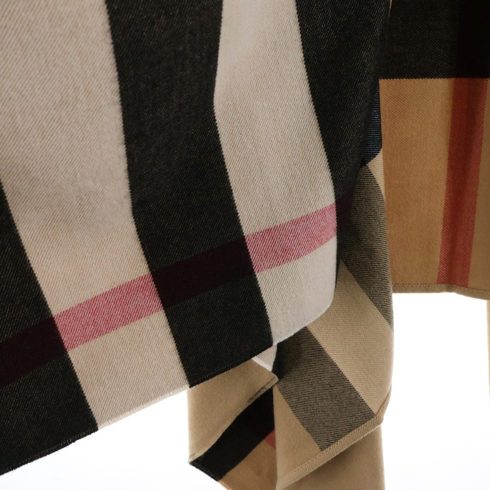 BURBERRY(バーバリー) 裏地ノバチェック総柄 ウール ポンチョ ベージュ 4029406 レディース