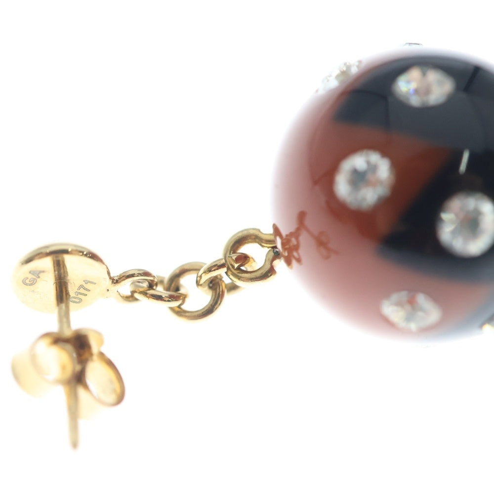 LOUIS VUITTON(ルイヴィトン) ブックルドレイユ・マグネティック ピアス ブラック×ブラウン GP M66397 ゴールド金具 レディース