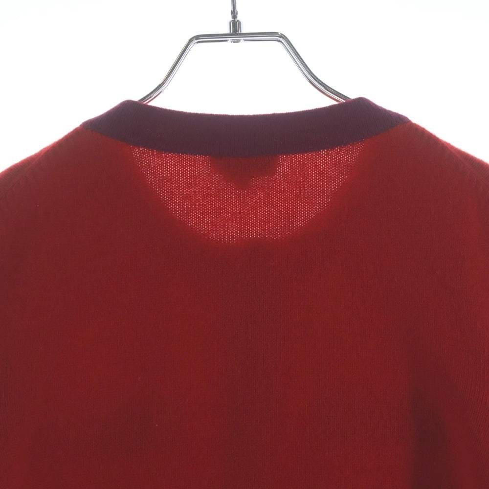 CHANEL シャネル ココマークボタン カシミヤ ニット ショート ジャケット カーディガン レッド レディース P75655K10866 CHANEL - CHANEL シャネル ココマークボタン カシミヤ ニット ショート