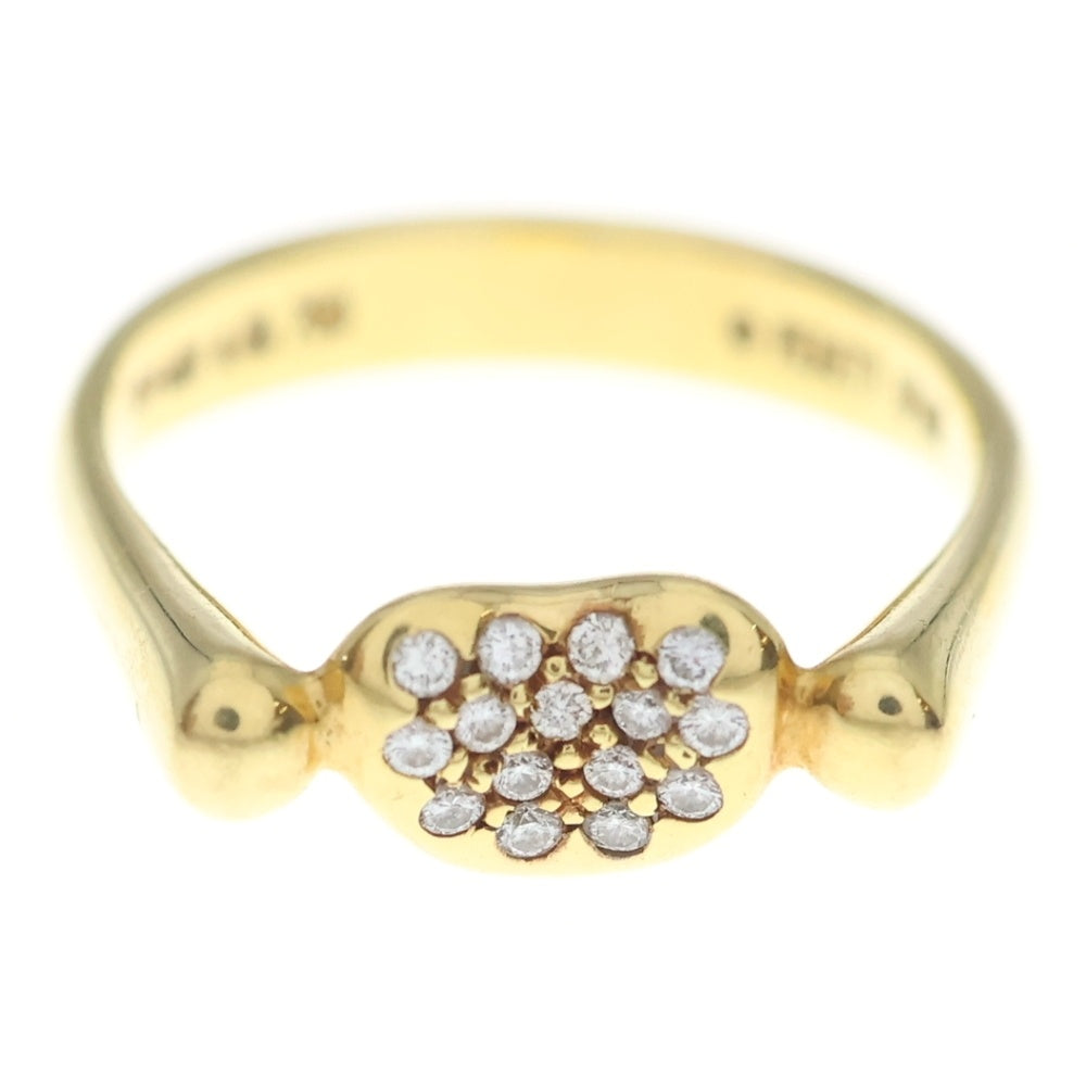 TIFFANY & Co.(ティファニー) ビーン パヴェダイヤリング Au750 K18 YG イエローゴールド 指輪 レディース