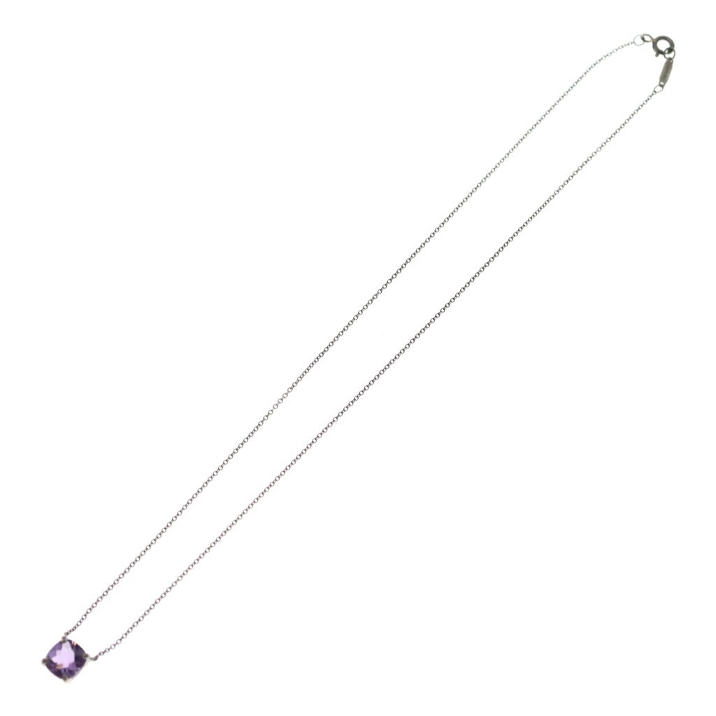 TIFFANY & Co.(ティファニー) スパークラー アメジスト SV925 ネックレス ペンダント チェーン シルバー×パープル レディース