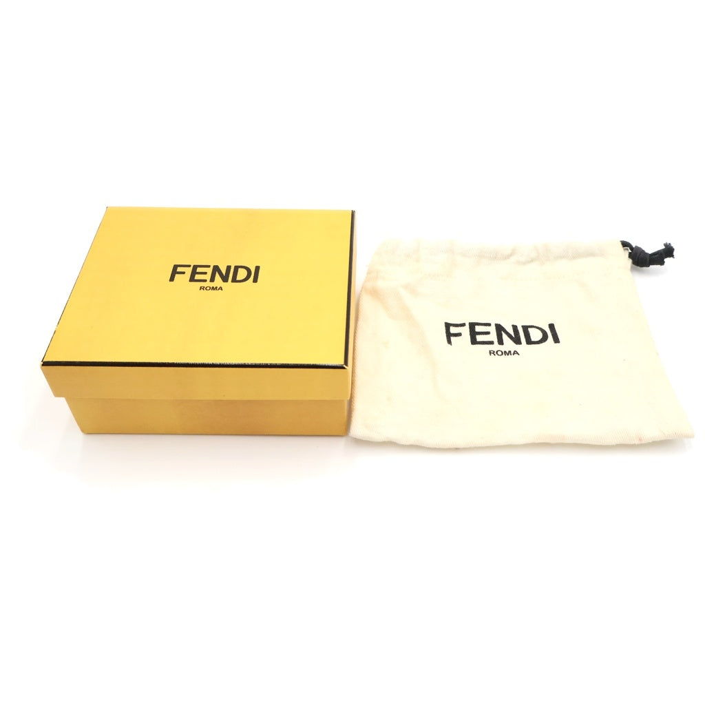 FENDI(フェンディ) ズッカ柄 三つ折り財布 コンパクトウォレット コインケース ピンク レザー 8M0395 ゴールド金具 レディース