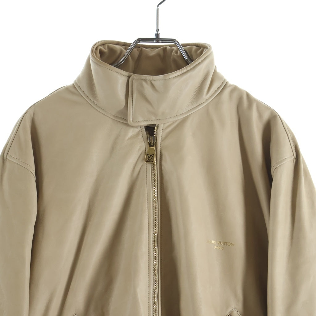 LOUIS VUITTON(ルイヴィトン) 26SS レザー パデッド 中綿 スタンドカラー ジップアップ ブルゾン ベージュ RM261M PH9 HUL75E