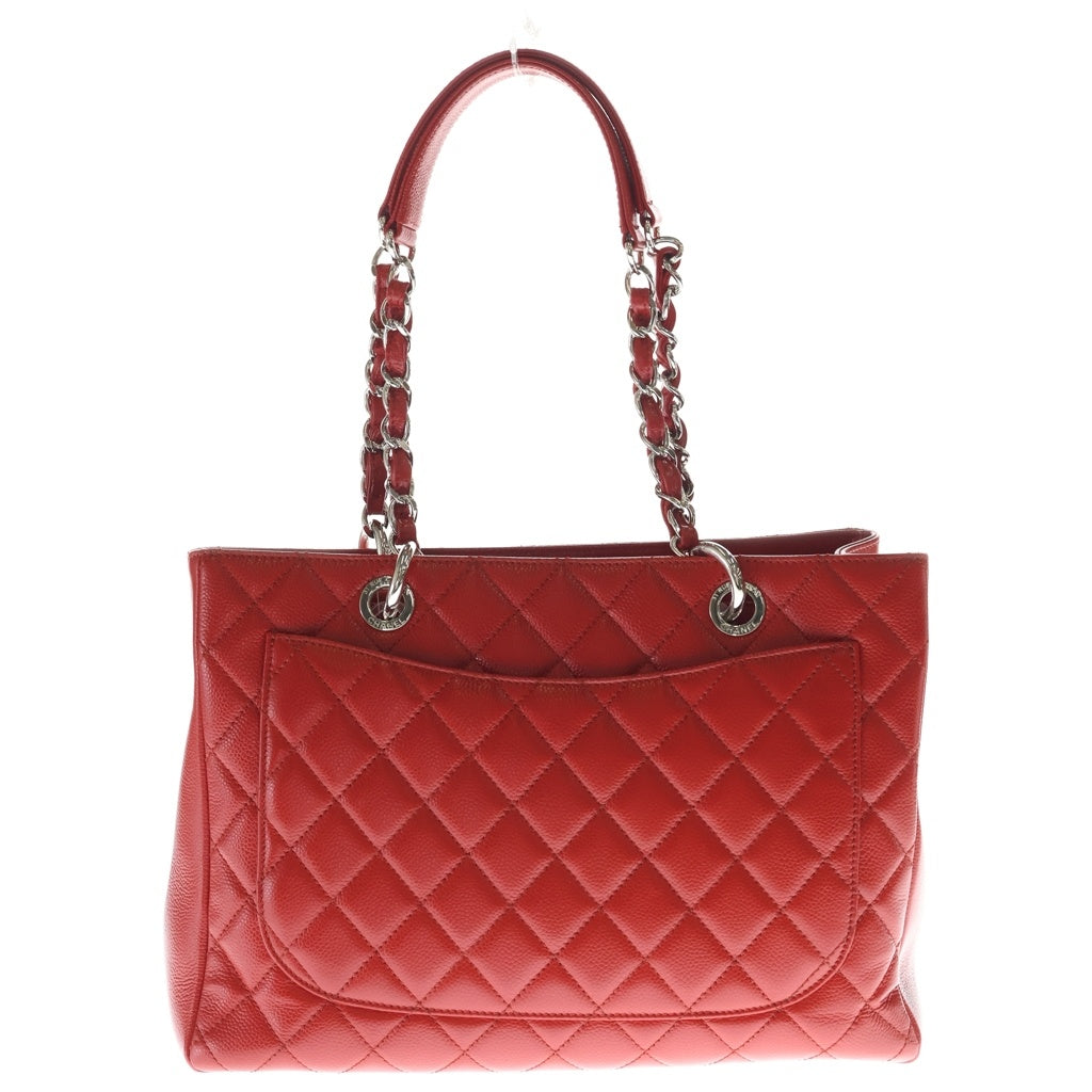 CHANEL(シャネル) マトラッセ ココマーク PST ハンドバッグ トートバッグ レッド キャビアスキン シルバー金具 レディース