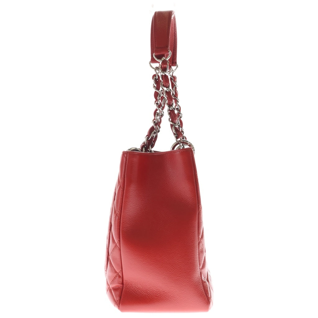 CHANEL(シャネル) マトラッセ ココマーク PST ハンドバッグ トートバッグ レッド キャビアスキン シルバー金具 レディース