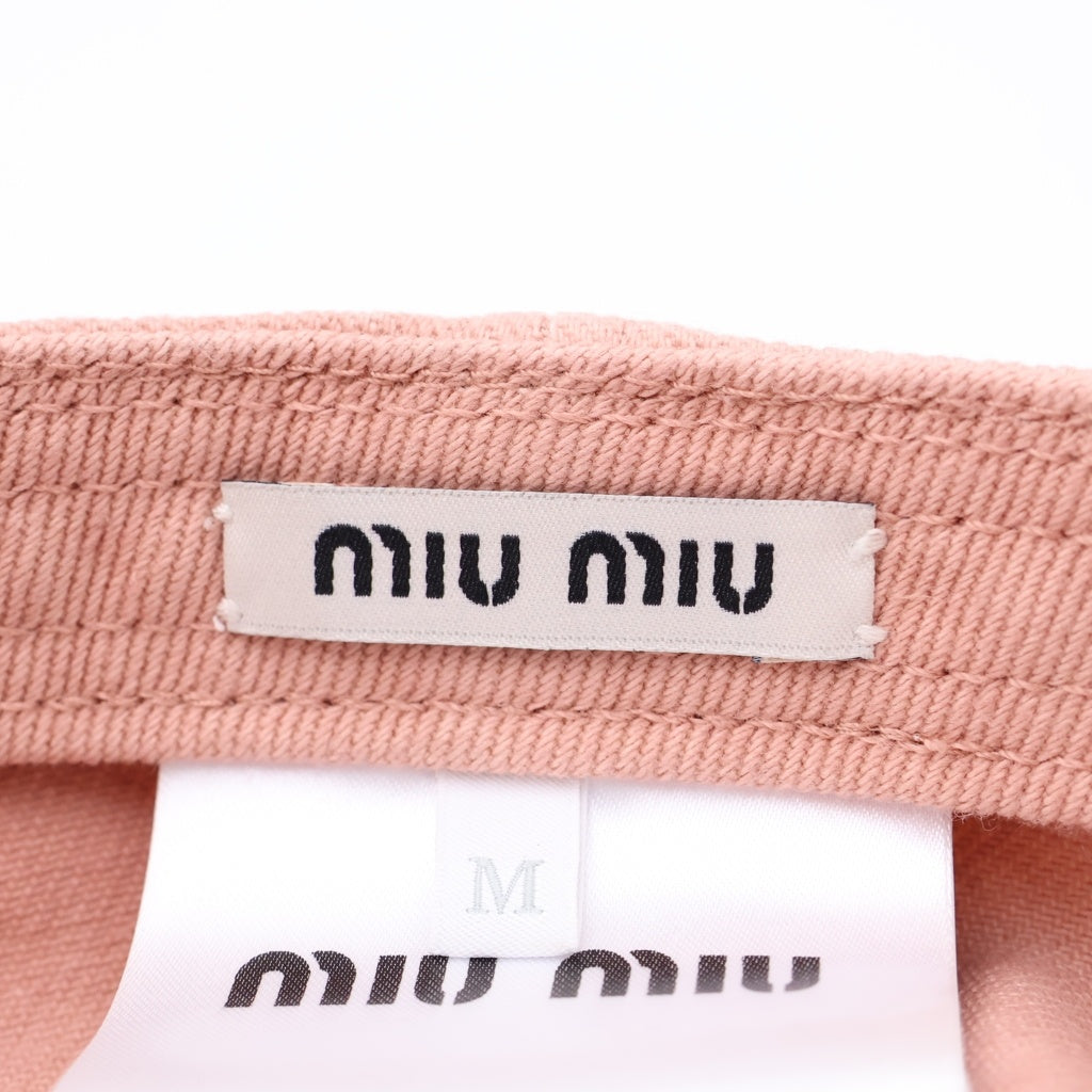miumiu(ミュウミュウ) ドリル ロゴ ベースボールキャップ 帽子 ピンク #M レディース