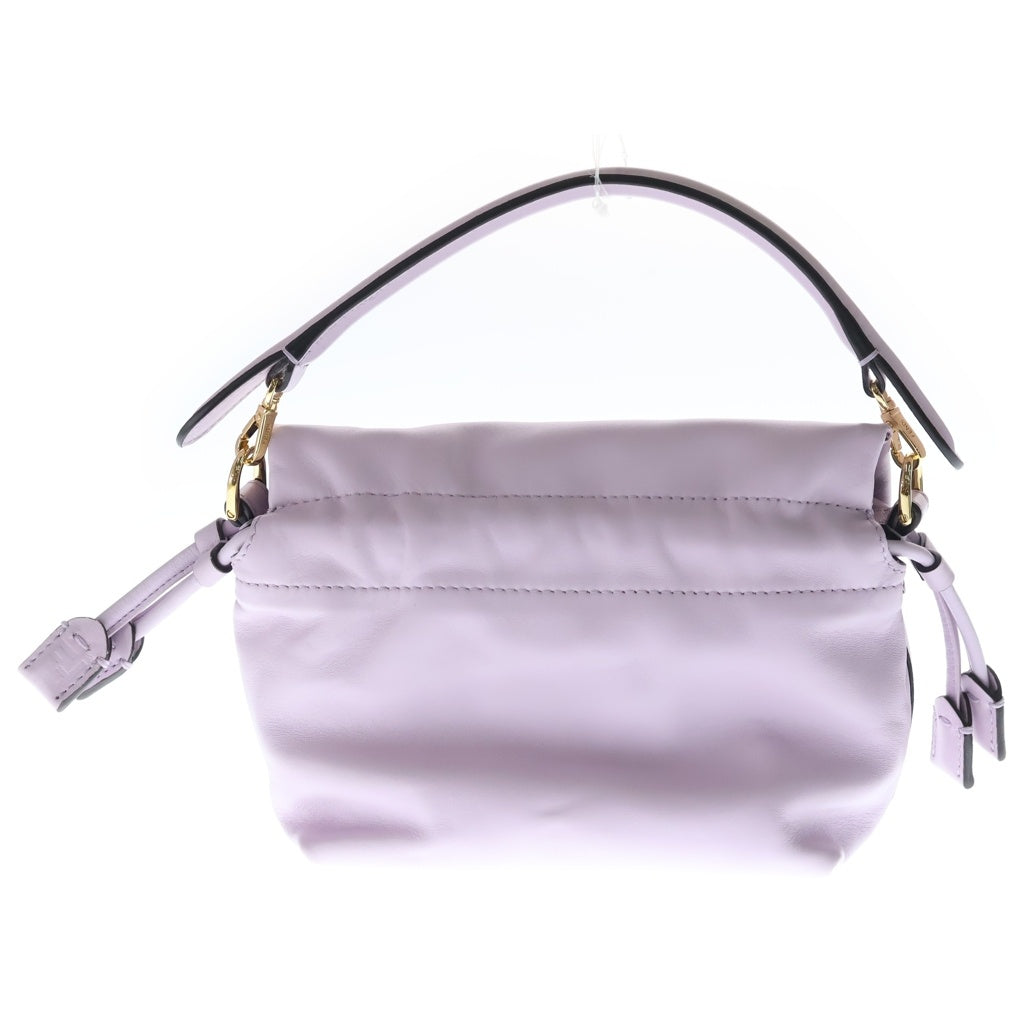 FENDI(フェンディ) マンマバケット ナッパレザー ショルダーバッグ ミニバッグ ライトパープル レザー 8BS105 ゴールド金具 レディース