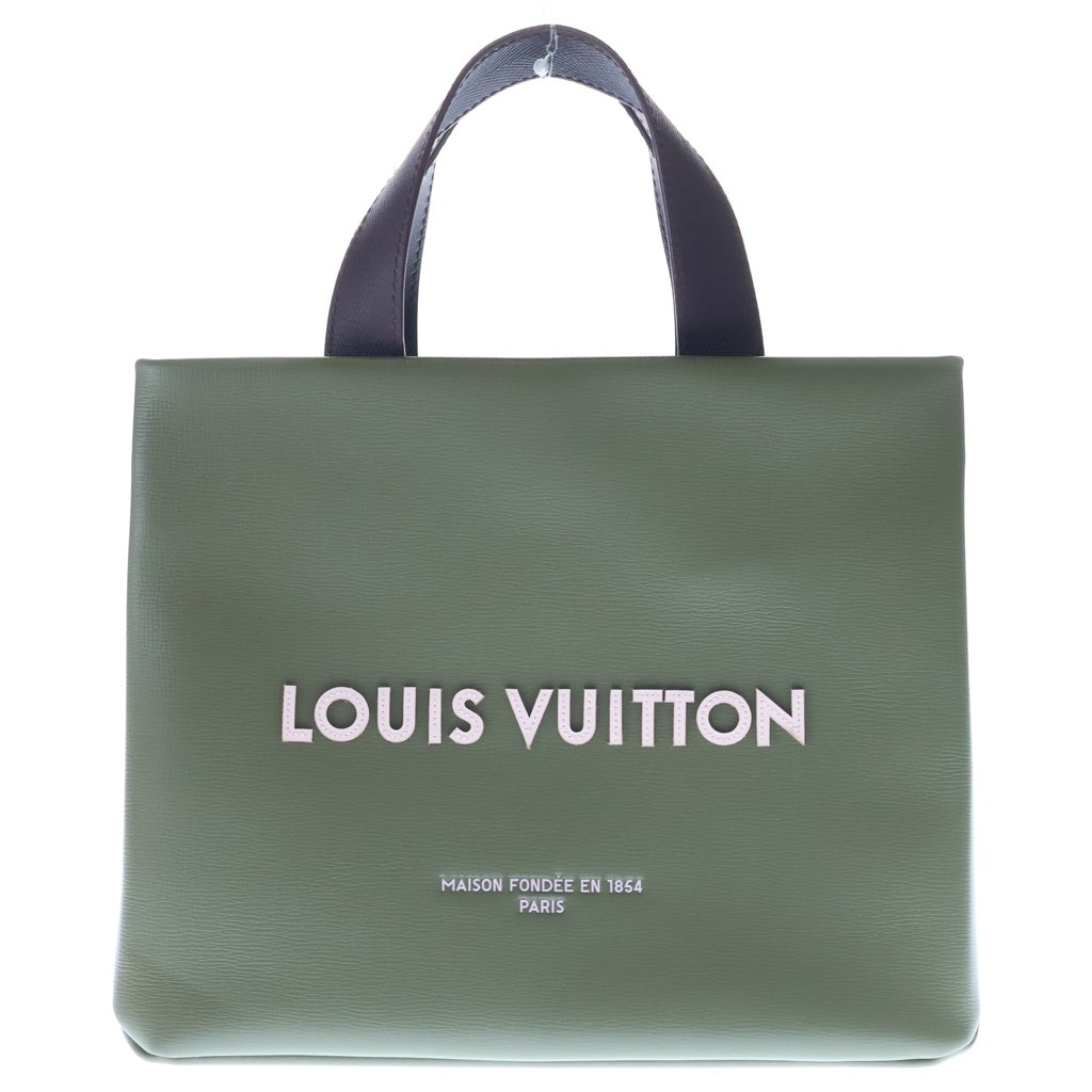 LOUIS VUITTON(ルイヴィトン) NIGOコラボ ショッパートートMINI 2WAYバッグ ハンドバッグ ショルダーバッグ カーキ×ピンク レザー M15238 シルバー金具 レディース